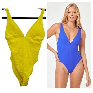 L*SPACE One Piece Swimsuit Wide U Back Seamless Size S NWT